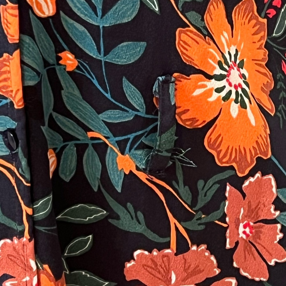ZARA Trafaluc Navy Floral Maxi Dress | XS | Missing Belt | Excellent Condition - Picture 6 of 10